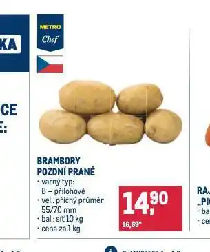 Makro Brambory pozdní prané nabídka