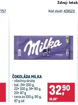 Makro Milka čokoláda nabídka