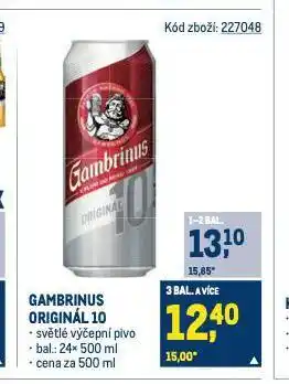 Makro Pivo gambrinus nabídka