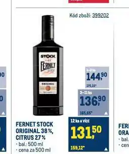 Makro Fernet stock citrus nabídka