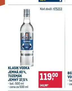 Makro Klasik vodka nabídka