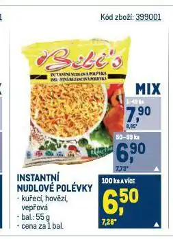 Makro Instantní nudlové polévky nabídka