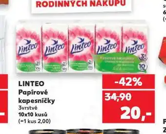 Kaufland Linteo papírové kapesníky nabídka