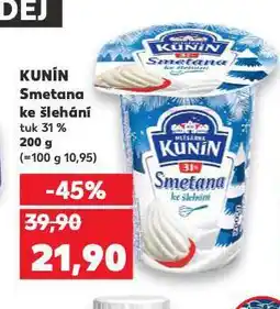 Kaufland Kunín smetana ke šlehání nabídka