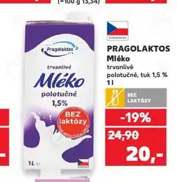 Kaufland Pragolaktos trvanlivé mléko bez laktózy nabídka