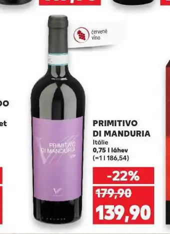 Kaufland Primitivo di manduria nabídka