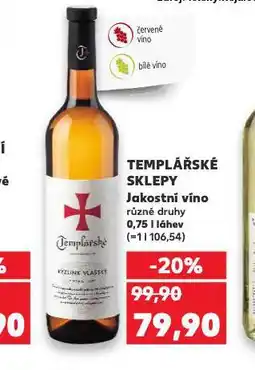 Kaufland Templářské sklepy nabídka