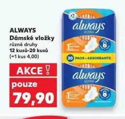 Kaufland Always dámské vložky nabídka