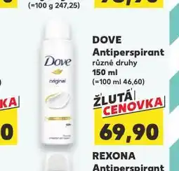 Kaufland Dove antiperspirant nabídka