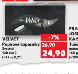 Kaufland Velvet papírové kapesníky nabídka