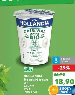 Kaufland Hollandia bio selský jogurt nabídka