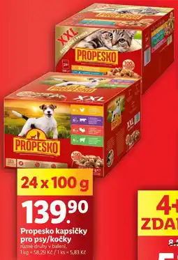 Lidl Propesko kapsičky pro psy/kočky, 24x 100 g nabídka