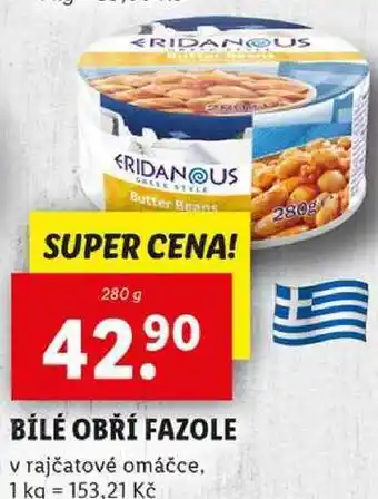 Lidl BÍLÉ OBŘÍ FAZOLE, 280 g nabídka