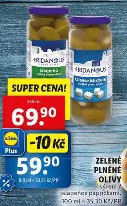 Lidl ZELENÉ PLNĚNÉ OLIVY, 358 ml nabídka