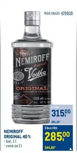 Makro Nemiroff original 40% nabídka