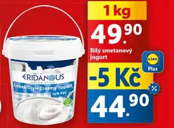 Lidl Bílý smetanový jogurt nabídka