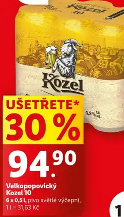 Lidl Velkopopovický Kozel 10 nabídka