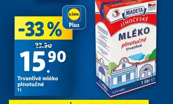 Lidl Trvanlivé mléko plnotučné nabídka