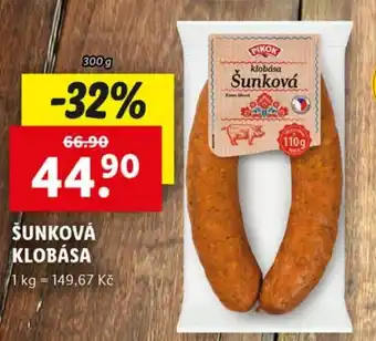 Lidl Šunková klobása nabídka