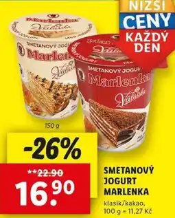 Lidl SMETANOVÝ JOGURT MARLENKA, 150 g nabídka