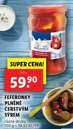 Lidl FEFERONKY PLNĚNÉ ČERSTVÝM SÝREM, 270 g nabídka