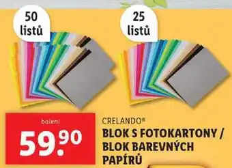 Lidl BLOK S FOTOKARTONY/BLOK BAREVNÝCH PAPÍRŮ nabídka