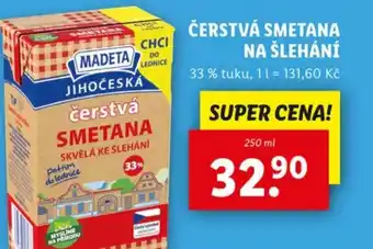 Lidl Čerstvá smetana na šlehání nabídka