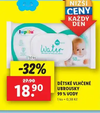 Lidl Dětské vlhčené ubrousky 99% vody nabídka