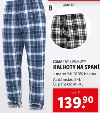 Lidl ESMARA® LIVERGY® Kalhoty na spaní nabídka