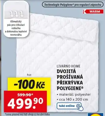 Lidl LIVARNO HOME Dvojitá prošívaná přikrývka polygiene nabídka