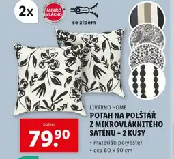 Lidl LIVARNO HOME Potah na polštář z mikrovláknitého saténu - 2 kusy nabídka