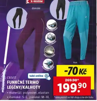 Lidl CRIVIT Funkční termo legíny/kalhoty nabídka