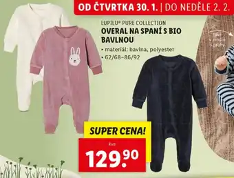 Lidl LUPILUⓇ PURE COLLECTION Overal na spaní s bio bavlnou nabídka