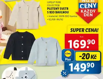 Lidl LUPILUⓇ PURE COLLECTION Pletený svetr s bio bavlnou nabídka