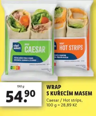 Lidl Wrap s kuřecím masem nabídka