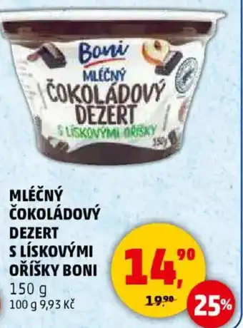 Penny Market Mléčný čokoládový dezert s lískovými oříšky boni nabídka