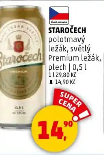 Penny Market STAROČECH polotmavý ležák, světlý Premium ležák nabídka