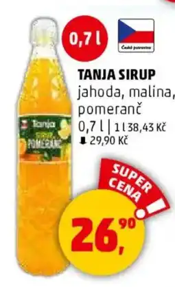 Penny Market TANJA SIRUP jahoda, malina, pomeranč nabídka