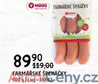 Terno Farmářské špekáčky 100g nabídka