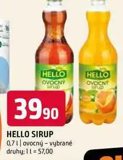 Terno Hello sirup vybrané druhy 0.7l nabídka