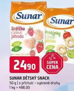 Terno Sunar dětský snack 50 g s příchutí vybrané druhy nabídka