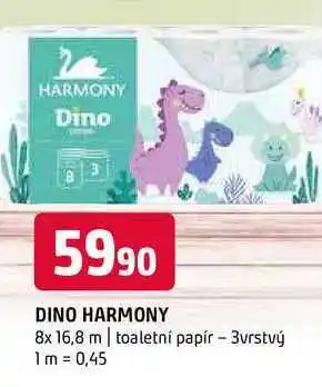 Terno Dino harmony 8x 16,8 m toaletní papír 3vrstvý 1 m nabídka