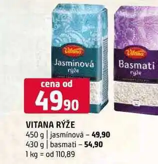 Terno Vitana rýže 450 g jasmínová 430 g basmati nabídka