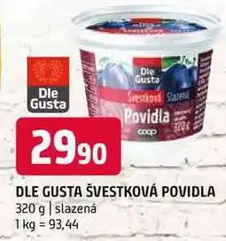 Terno Dle Gusta švestková povidla 320g nabídka