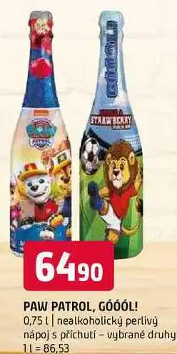 Terno Paw patrol coool 0,75l nealkoholický perlivý nápoj s příchutí vybrané druhy nabídka