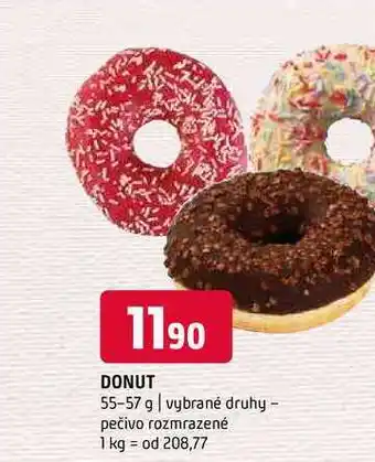 Terno Donut 55-57 g vybrané druhy pečivo rozmrazené nabídka