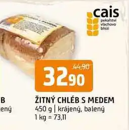 Terno Žitný chléb s medem 450 g krájený, balený nabídka