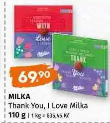 Terno Milka You Thank You, Love Milka 110 g nabídka