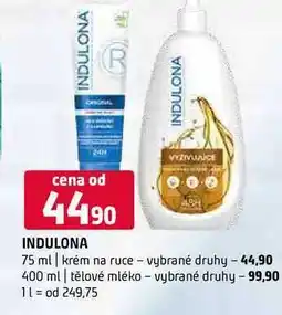 Terno Indulona 75 ml krém na ruce vybrané druhy 400 ml tělové mléko vybrané druhy nabídka