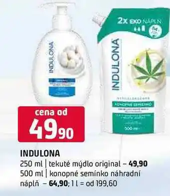 Terno Indulona 250 ml tekuté mýdlo original 500 ml konopné semínko náhradní náplň nabídka